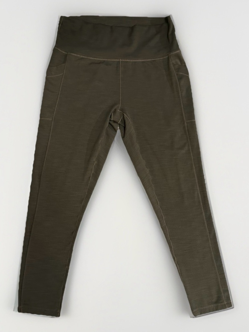 Prana Becksa High Rise Leggings Womens XL Olive Green Pockets Activewear Yoga